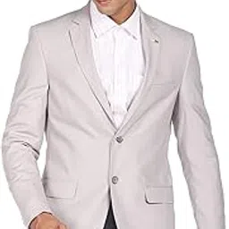 arvind Men Grey Solid Twill Tailored Fit Blazer-picture-11