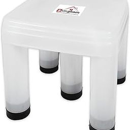 FPR Plastic Bringhom X-Large Bath Stool Patla 5 Strong Legs For Multiple Use In Bathroom, Home, Kitchen, Office, Kids, Aged Person (35X35X32.5Cm, Square, White, 1Pc)-image-99