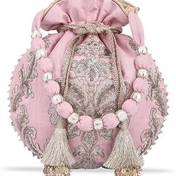 by Q-One Embroidered Silk Potli Bags - Handcrafted for Weddings, Festive Season & Special Occasions with Beads and Sequins - Made in India-image-81