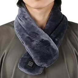 Heating Scarf, Flannel Outdoor USB Neck Heater Warm for Winter for Cold Weather(Gray)-image-48