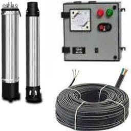 JES Borewell submersible pump with submersible cable and control panel single phase 1 hp (For 60 feet bore (25 meter cable))-18