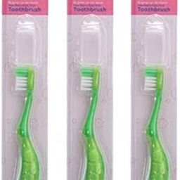 Mee Mee Baby manual Toothbrush for kids(Pack of 3) (Easy Grip, Green)-image-1
