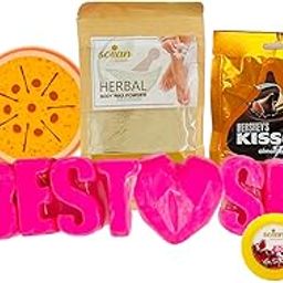SCIIAN Gift Hamper | Diwali Gift Hamper for Sister | Gift for Sister | Diwali Gift | Bathing Sponge | Votive Candle | Rose Whipped Soap | Herbal Body Wax | Lip Gloss | Festival Gift Hamper-image-37