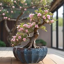 PLANTORI Ceramic Pot for Plants Big Size | Bonsai Planter, Smart Flower Pot, Ceramic Tray for Plant | Planter for Living Room, Home Decor, Balcony Garden(9 inch Dia,Blue)-image-21