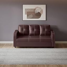 GODREJ INTERIO Sofa Tycoon 3 Seater Synthetic Leather Sofa for Living Room, 1-Year Warranty, Solid Wood (Burgandy)-image-16