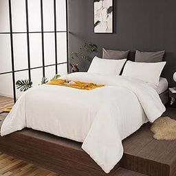 Ofrdncy 4 Piece 100% Washed Cotton King Size Duvet Cover Set Includes 1 x Duvet Cover 220 x 240 cm 2 x Pillow Cases 48 x 74 cm 1 x Bed Sheet 235 x 245 cm Super Soft Cotton Quality-image-48