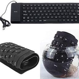 Foldable Silicone USB Wired Keyboard - Waterproof Roll-Up, Flexible Silent Typing Portable Slim for PC, Laptop, Notebook, Travel & Home-image-64