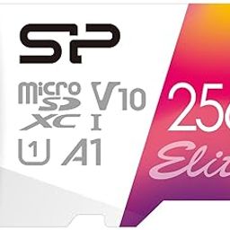 SP Silicon Power Silicon Power 256GB microSDXC UHS-I Micro SD Card with Adapter, Up to 100MB/s Read, Class 10 U1 V10 A1 Full HD Video microSD Memory Card, Elite Series-20
