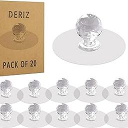20Pcs Clear Self Adhesive Cabinet Drawer Knobs Diamond Shaped Pulls Handles for Wardrobe Cupboard Bathroom Door Waterproof Transparent Wall Hooks Kitchen Accessories Items Hanging Hook (Pack of 20)-image-96