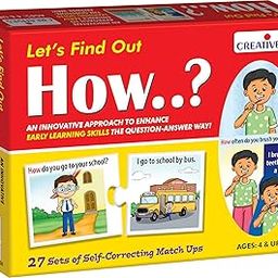 Creative's Let's Find Out-How | WH Question Series | Self-Correcting Match Ups Game | How is The Part of What, When, Where, Why, Who Series | Game for Ages 4 & Above-4
