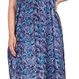 Floral Nightgown with Short Sleevess, Full Length and with sie Pockets-image-7