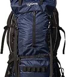 Lifelong Rucksack Bag 80 Litres for Travel | Hiking Backpack for Men Women | Durable Honeycomb Fabric | Rain Cover | Breathable Back | Adjustable Straps | Trekking Camping Tourist Bag – Navy Blue-image-30