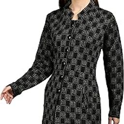 Women Woolen Long Coat Warm Fabric Cardigans Winter Wear Pure Wool Sweater for Women 100% Rainbow Wool Free Size Warm Cardigans with Side Pockets-picture-35