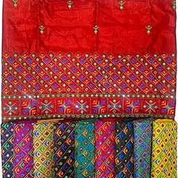 Silk Women's Unstitched 1 Meters Each Blouse Dress Material(Multicolour, Free Size) - Pack Of 10 Pieces, Customizable Length-image-67