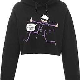 Jujutsu Kaisen Crop Hoodie Women Girl Casual Stylish Latest Black White Lavender Pink Under 399 499-image-83