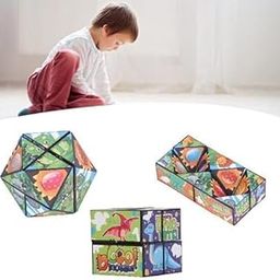 SRUY Shape Shifting Puzzle Cube, Magnetic Transforming Toy, Fidget Cube, Puzzle Toy Game, Mind Challenging Game Speed Puzzle, Multiple Structure Design for Kids-image-69