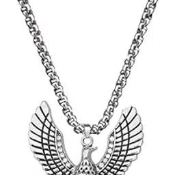 m men style Men Retro Pure Titanium Steel Eagle Pendants Design Necklace with Stainless Steel 22inch Round Box Chain, European trending Style Hip Hop Necklace for Men & Boy SPnL202420-picture-28