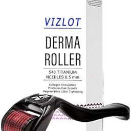 VIZLOT Derma roller 0.5 mm With 540 Titanium Alloy Needles | Promotes Beard Growth, Hair Regrowth & Reduces Acne Scars | Safe & Effective To Use-image-42