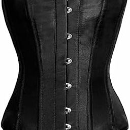 Black Over Bust steel Boned Corset For Women's-image-40