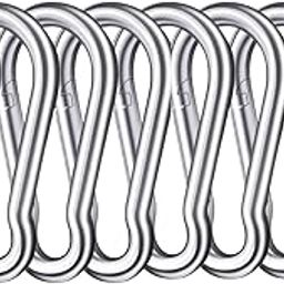 SIGNATRON Stainless Steel Spring Snap Hook Carabiner/Hook Swing Connector/Heavy Duty Multipurpose (Silver) - Pack of 8-picture-23