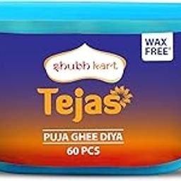 Shubhkart Tejas Pure Ghee Wicks| Batti| Diya for Pooja, 60 Pieces, Wax Free Vegan Ghee Batti/Wicks/Jyot for Pooja Aarti (Pack of 1, 60Pieces)-image-42