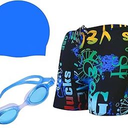 Men's Swimming Trunks with Goggles and Cap-image-99