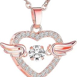 Rose gold Plated American Diamond Studded Pendant Necklace Chain Fashion Stylish Design Jewellery Gift For Women & Girls (PX8P127_New) - Valentines Gift for Her-image-45
