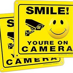 iSYFIX Smile You're on Camera Sign – 2 Pack 7x6 Inch – CCTV Security Only Signs, 40 mil Thick Polystyrene Plastic, Laminated UV, Scratch, & Fade Resistance, Waterproof, in & Outdoor-image-42