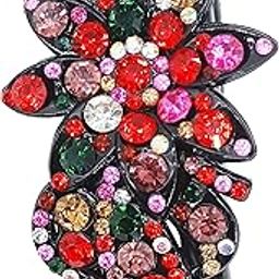 Women Rhinestone Hair Buckle Flexible Clip Hair Pin Adult Head Top Buckle Hair Accessories For Women, Girls-image-2
