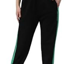Black mid-Rise Colourblocked Joggers-46