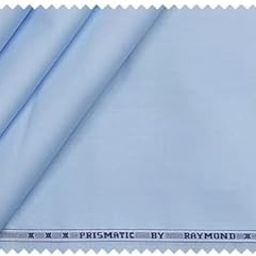 Raymond 100% Cotton Shirt Fabric (All Weather Fabric, Unstitched Premium Fabric, Solid, Less Wrinkles, 1.7 Meters) (Light Blue)-35