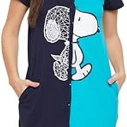 clovia Women's Cotton Printed Short Night Dress in Blue-picture-16