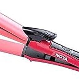 AANTAR THE DIFFERENCE New Nova NHC-2009 2 in 1 Hair Straightener and Curler (Pink)(Straightener&curler for women & men)-image-13