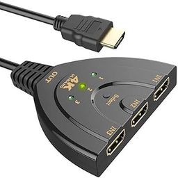 LAPSTER 3 Port HDMI 4 K 1.4V Version Switch Splitter with Pigtail Cable for Xbox One, PS3, 4, TV (Black)-30