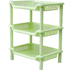 TRIONZZA Store Plastic 3 Layer Household and Office Kitchen Rack Stand Fruits Vegetable Storage-image-90
