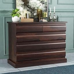 AISHAM Furniture 5-Drawer Sheesham Wood Chest of Drawers for Stylish Living Room Storage (Walnut Finish)-image-91