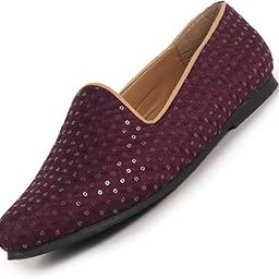 Men Embroidery Sequin Ethnic Slip On Juttis and Mojaris for Wedding|Traditional Sherwani Shoes|Party Slip-On Kurta Shoe-image-70