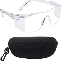 KT Safety Glasses with Protective Hard Case – Transparent Anti-Scratch Safety Goggles for Eye Protection – Lightweight, Clear Lens Eyewear for Work, Lab, Riding & DIY Use-image-2