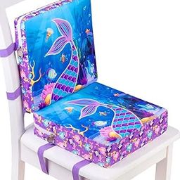 Toddler Booster Seat for Dining Table, Portable Increasing Cushion for Girls - Mermaid-12