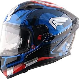 Axor Street Marvel Captain America ISI ECE and DOT Certified Lightweight Full Face Helmet for Men and Women with Scratch and UV Resistant Dual Visors with Anti-Fog Pin Lock System-Blue Red White-L-picture-10