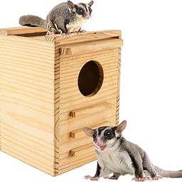 Wooden Sugar Gliders Hide House- Handcrafted, Eco-Friendly Natural Wood Habitat | Safe, Spacious, Cozy Shelter for Small Pets | Ideal for Nesting & Resting, Chew-Resistant & Easy to Clean-91