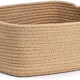 FR Creation Jute Rectangular Designer Baskets Storage/Shelves Baskets Fruit Baskets clothes Books Kids Toys Storage office Use Living room Decorative - Beige- 12"x8"x8" inch-22