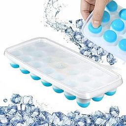 Solitude Silicone Round Pop Up Ice Cube Mold Trays with Lid for Freezer with Easy Release Flexible Silicone Bottom, Stackable Whiskey Bar Ice Cube Moulds (Multicolor)-3