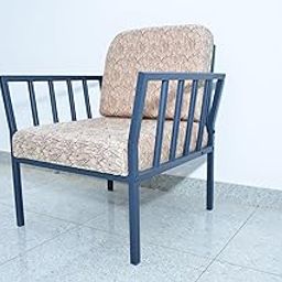 ANISHWAR Metal Framing Single Seater Sofa Valvet Cushioned Seats | Sofa Set for Livingroom Hall & Office Garden Furniture | Powder Coated Black Matt Frame | DIY (Do It Yourself)-image-64