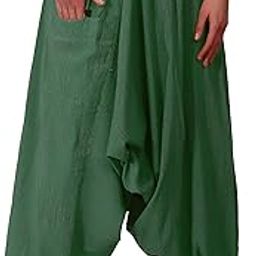 Mens Women Cotton Stripe Aladdin Loose Baggy Boho Hippie Harem Pants-image-85
