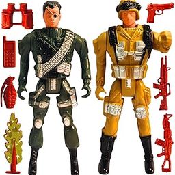 MALLEXO Realistic Moveable Military Soldiers Action Figures Toys Playset for Kids 3+|2Pcs Special Force with 12PCS Army Accessories Toyset for Boys and Girls Decoration Item Birthday Gift for Children-image-71