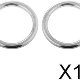 HEAVENGLOW 10x1 Pair Smooth Welded Polished Boat Marine Stainless Steel O Ring 5 x 35mm-image-6