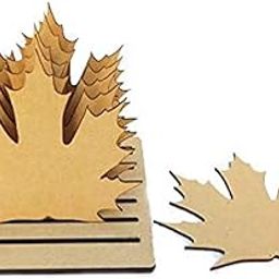 Celkase,MDF DIY Coasters Wood Sheet Craft - MDF Plain Wooden Coasters Designer Shaped Blank Cutouts for Painting Wooden Sheet Craft, Decoupage, Resin Art Work & Decoration Set of 6 with Stand-D15-36