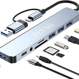USB Hub 3.0 2.0 USB-C Hub 8 Port: USB Distributor, USB C Extension Multiport Adapter with SD Card Reader, TF, Audio Ports - Expand Your Laptop, MacBook, PC, Stick and More-20