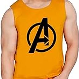 Men's Cotton Printed Vest (M, Mustard)-image-66